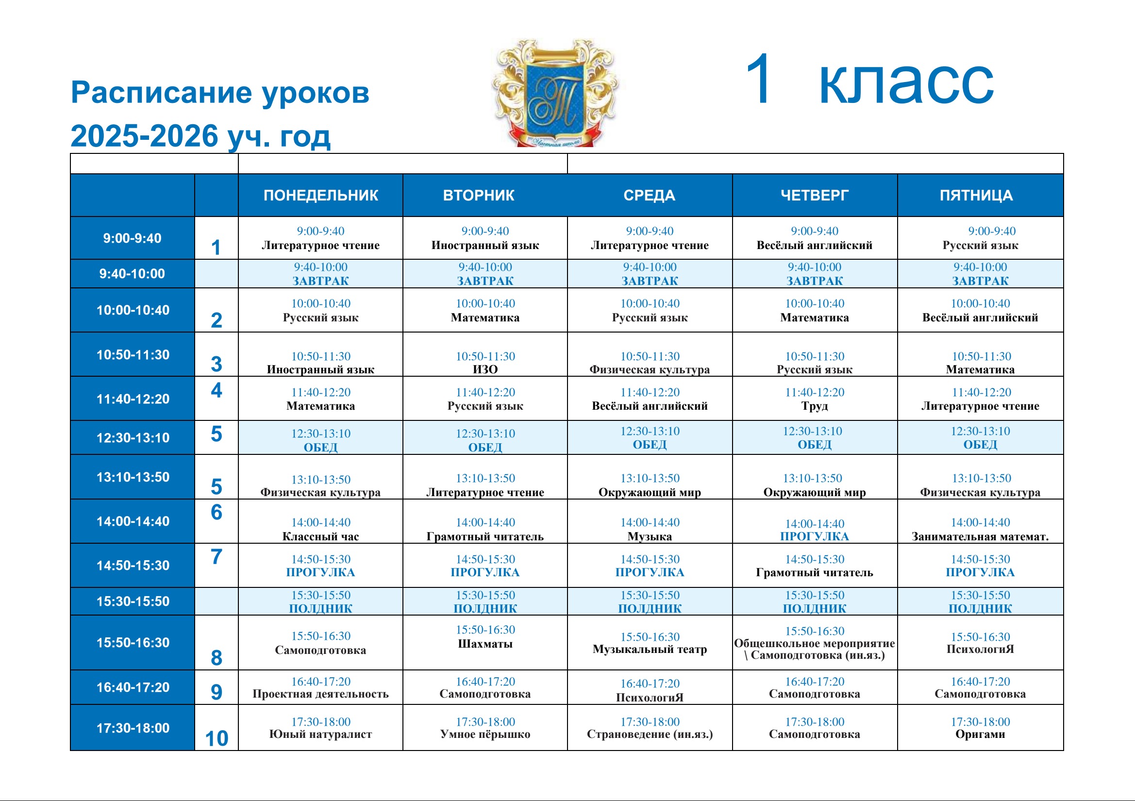 1 класс