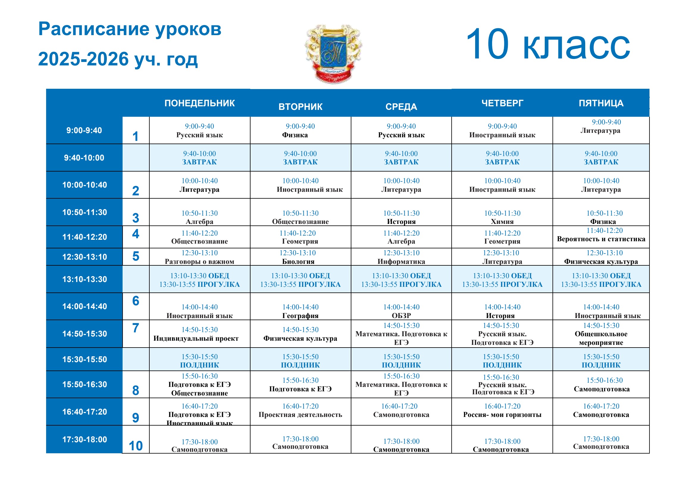 10 класс